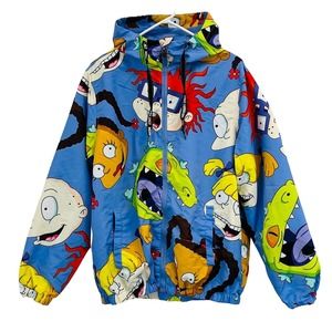 Mens M Members Only Rugrats Hooded Jacket Purple Zip Nickelodeon Collab Flaw